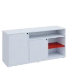 KU2-15DN3 L skříňka nízká 2-dveřová, nika, 740x1522x400, provedení levé, korpus a dvířka bílá sněžná